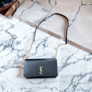 YSL crossbody leather wallet for sale.